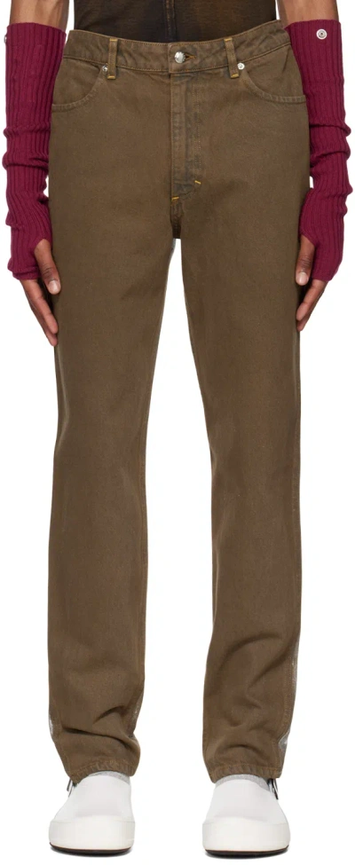 Eckhaus Latta Brown & Silver 'el Jean' Jeans In Silverback