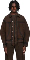 Eckhaus Latta El Redux Painted Denim Jacket In Outline