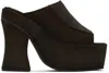 Eckhaus Latta Brown Frame Mules In Brown Split Leather