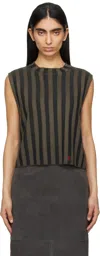 Eckhaus Latta Brown Keyboard Tank Top In Bog