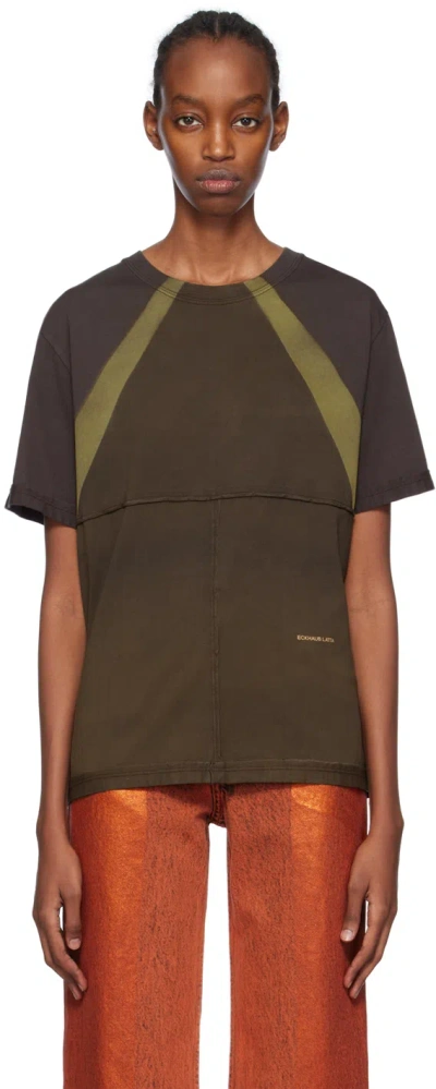 Eckhaus Latta Brown Lapped T-shirt In Caps