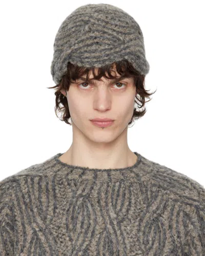 Eckhaus Latta Brown Plait Beanie In Stone