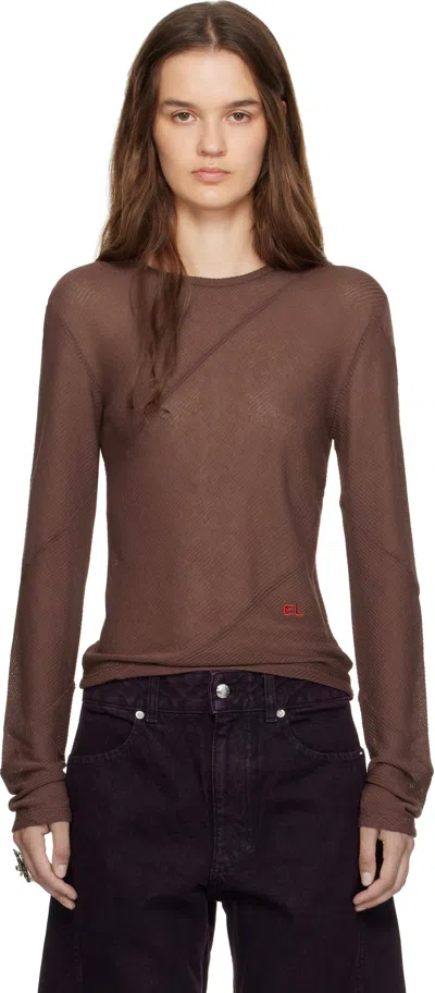 Eckhaus Latta ブラウン Spiral 長袖トップス In Brown