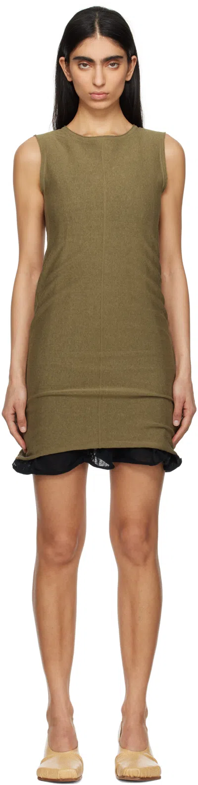 Eckhaus Latta Brown Veil Minidress In Branch