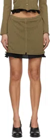 Eckhaus Latta Brown Veil Miniskirt In Branch