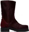 ECKHAUS LATTA BURGUNDY STACKED BOOTS