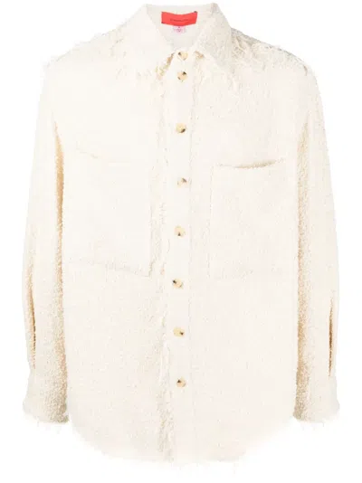Eckhaus Latta Boucle-jacke Mit Knopfleiste In Neutrals