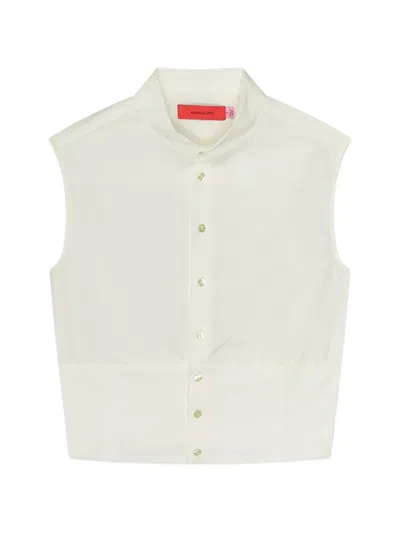 Eckhaus Latta Buttoned Sleeveless Shirt In Brown