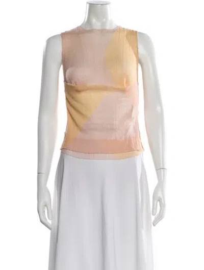 Pre-owned Eckhaus Latta Colorblock Pattern Crew Neck Top In Multi