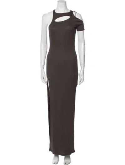 Pre-owned Eckhaus Latta Crew Neck Long Dress In Gray
