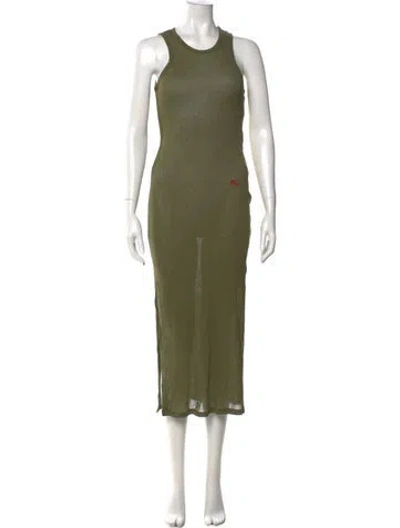 Pre-owned Eckhaus Latta Crew Neck Long Dress In Green