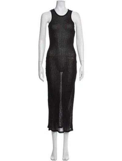Pre-owned Eckhaus Latta Crew Neck Long Dress W/ Tags In Black/blue