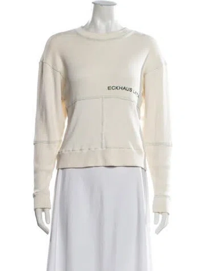 Pre-owned Eckhaus Latta Crew Neck Long Sleeve Sweatshirt In Yellow