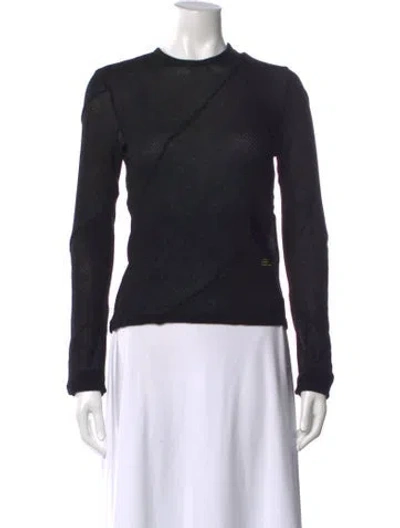 Pre-owned Eckhaus Latta Crew Neck Long Sleeve Top In Black