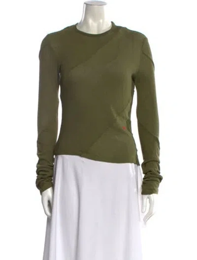 Pre-owned Eckhaus Latta Crew Neck Long Sleeve Top In Green
