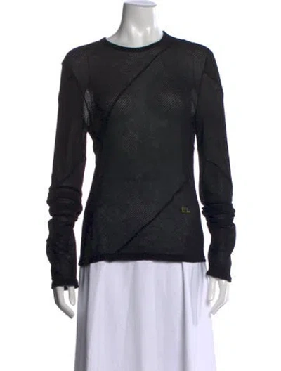 Pre-owned Eckhaus Latta Crew Neck Long Sleeve Top In Green