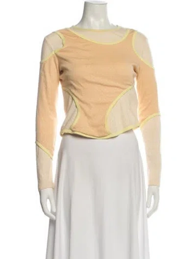 Pre-owned Eckhaus Latta Crew Neck Long Sleeve Top In Orange