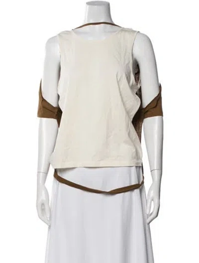 Pre-owned Eckhaus Latta Crew Neck Sleeveless Top In Neutrals