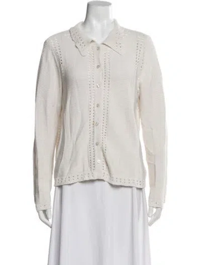 Pre-owned Eckhaus Latta Crew Neck Sweater In White