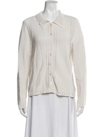 Pre-owned Eckhaus Latta Crew Neck Sweater In White