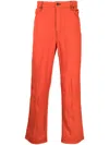 Eckhaus Latta Straight-leg-hose Mit Knitteroptik In Red