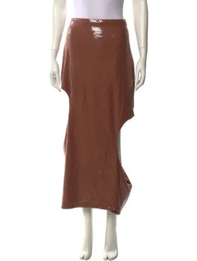 Pre-owned Eckhaus Latta Cutout Accent Midi Length Skirt In Brown