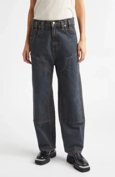 Eckhaus Latta Double Knee Baggy Jeans In Blue