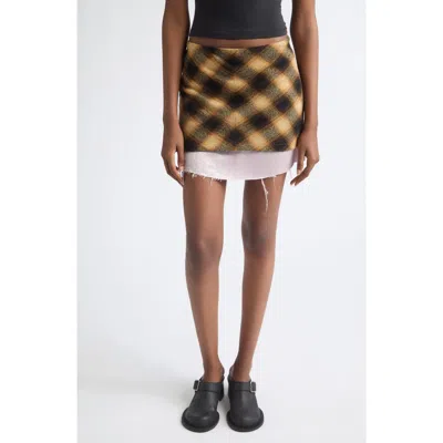 Eckhaus Latta Double Miniskirt In Brown