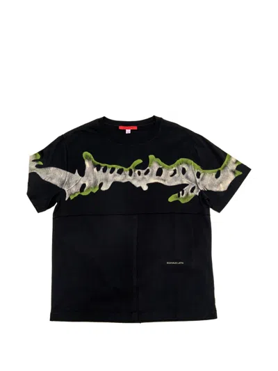 Eckhaus Latta Eckhaus Graphic-print Panelled T-shirt In Black