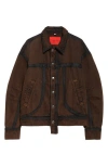 Eckhaus Latta El Redux Painted Denim Jacket In Outline