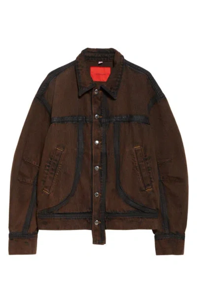 Eckhaus Latta El Redux Painted Denim Jacket In Outline