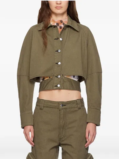 Eckhaus Latta Ellipse Denim Jacket In Green