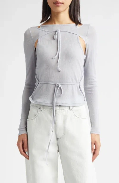 Eckhaus Latta Flip Tie Front Top In Gray
