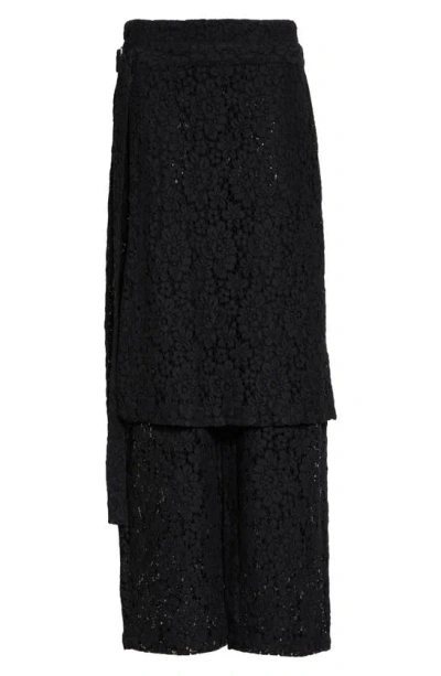 Eckhaus Latta Flora Lace Trousers In Onyx