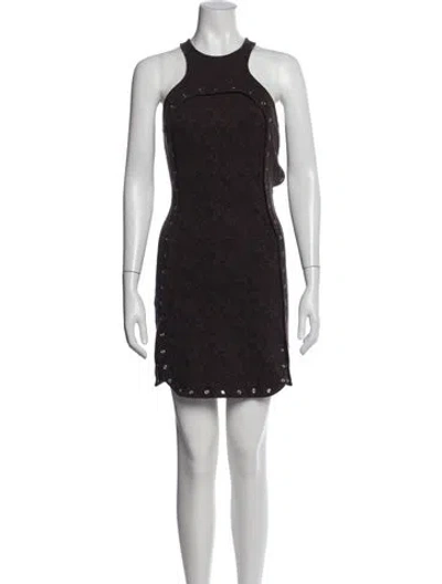 Pre-owned Eckhaus Latta Floral Print Mini Dress In Brown