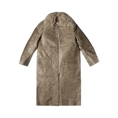 Pre-owned Eckhaus Latta Fond Coat 'natural' In Brown