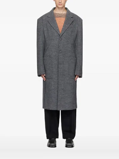 Eckhaus Latta Form Panelled Coat In Gray