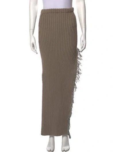 Pre-owned Eckhaus Latta Fringe Trim Accent Long Skirt In Gray