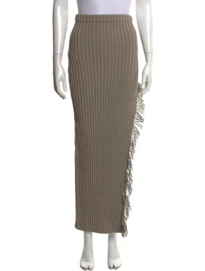 Pre-owned Eckhaus Latta Fringe Trim Accent Long Skirt In Neutral