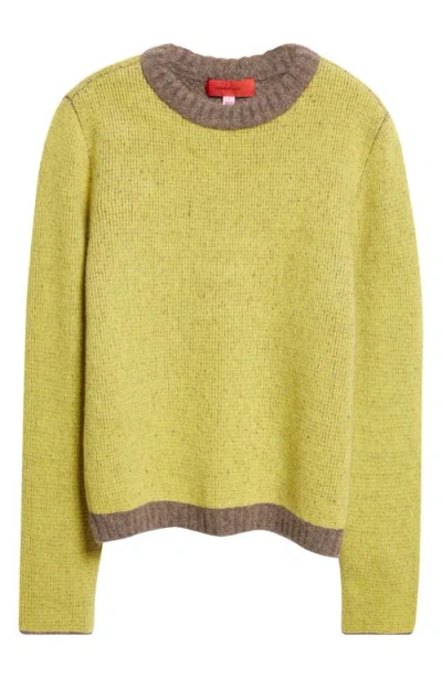 Eckhaus Latta Gender Inclusive Colorblock Merino Wool Blend Sweater In Burgundy