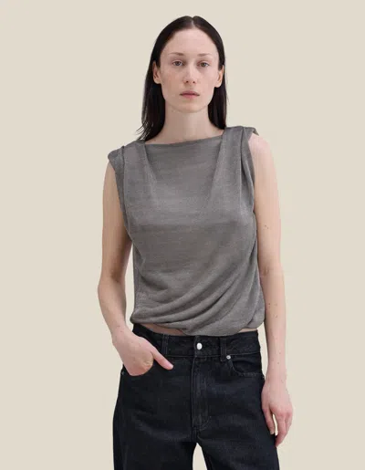 Eckhaus Latta Gossamer Top In Gray