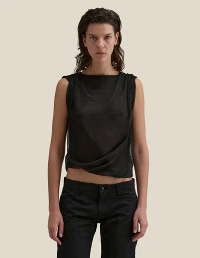 Eckhaus Latta Gossamer Top In Black