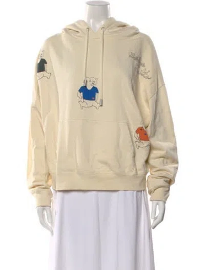 Pre-owned Eckhaus Latta Graphic Print Crew Neck Hoodie In Yellow