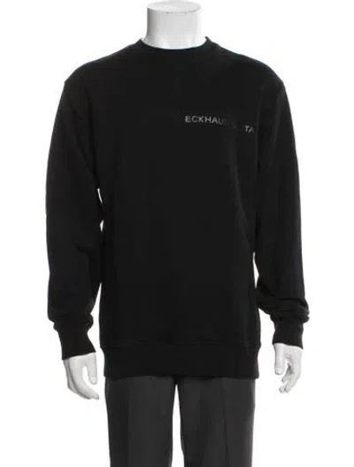 Pre-owned Eckhaus Latta Graphic Print Crew Neck Sweatshirt In Black