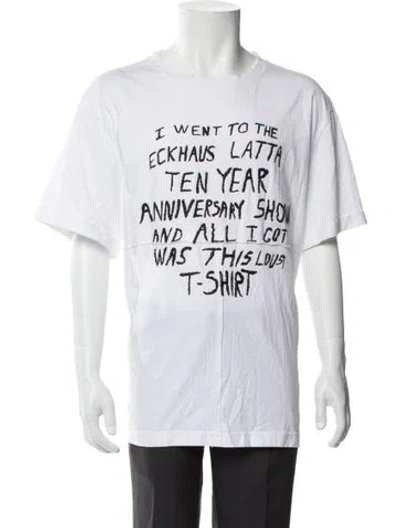 Pre-owned Eckhaus Latta Graphic Print Crew Neck T-shirt In White