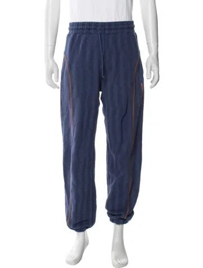Pre-owned Eckhaus Latta Graphic Print Lounge Bottoms In Blue
