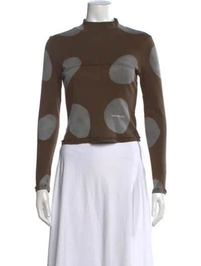 Pre-owned Eckhaus Latta Graphic Print Mock Neck Top In Neutral