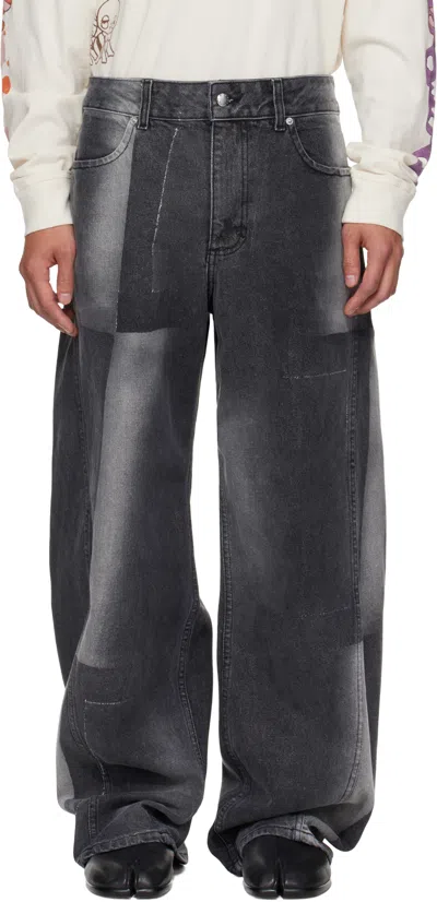 Eckhaus Latta Gray Bend Jeans In Black