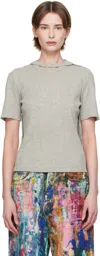 Eckhaus Latta Gray Flip T-shirt In Cement