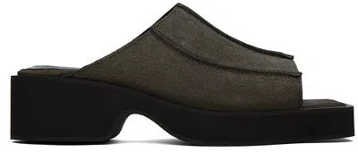 Eckhaus Latta Gray Frame Sandals In Grey